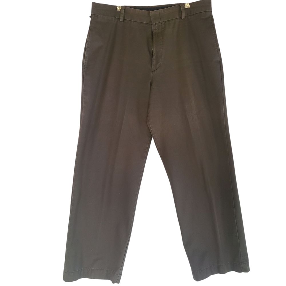 Dockers Stain Defender Men 36x32 Brown Flat Front Khaki Pants Chinos Straight